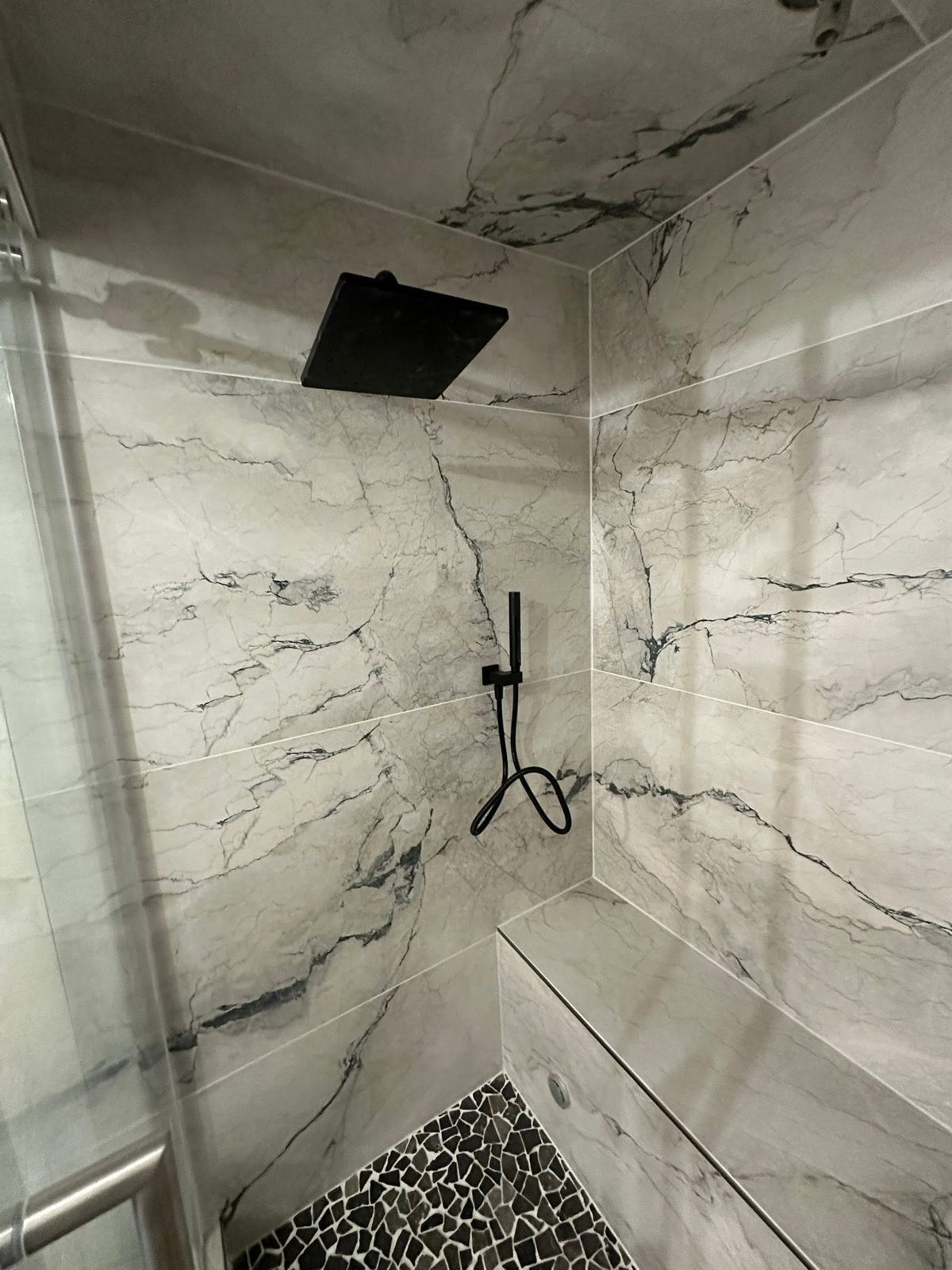 Custom marble shower